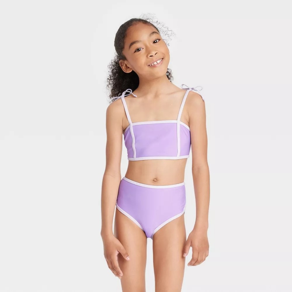 Girls' Solid 2pc Bikini Set - Cat & Jack Purple